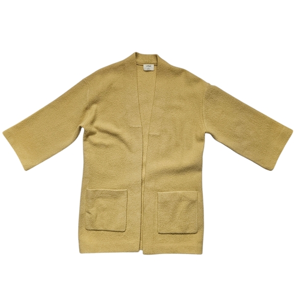 Aritzia Wilfred Yellow Brullon Wool Cardigan Size S - Picture 5 of 11